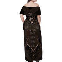 The Viking World Tour Family Matching Off Shoulder Maxi Dress and Hawaiian Shirt Ancient Celtic Knot Patterns - Wonder Print Shop
