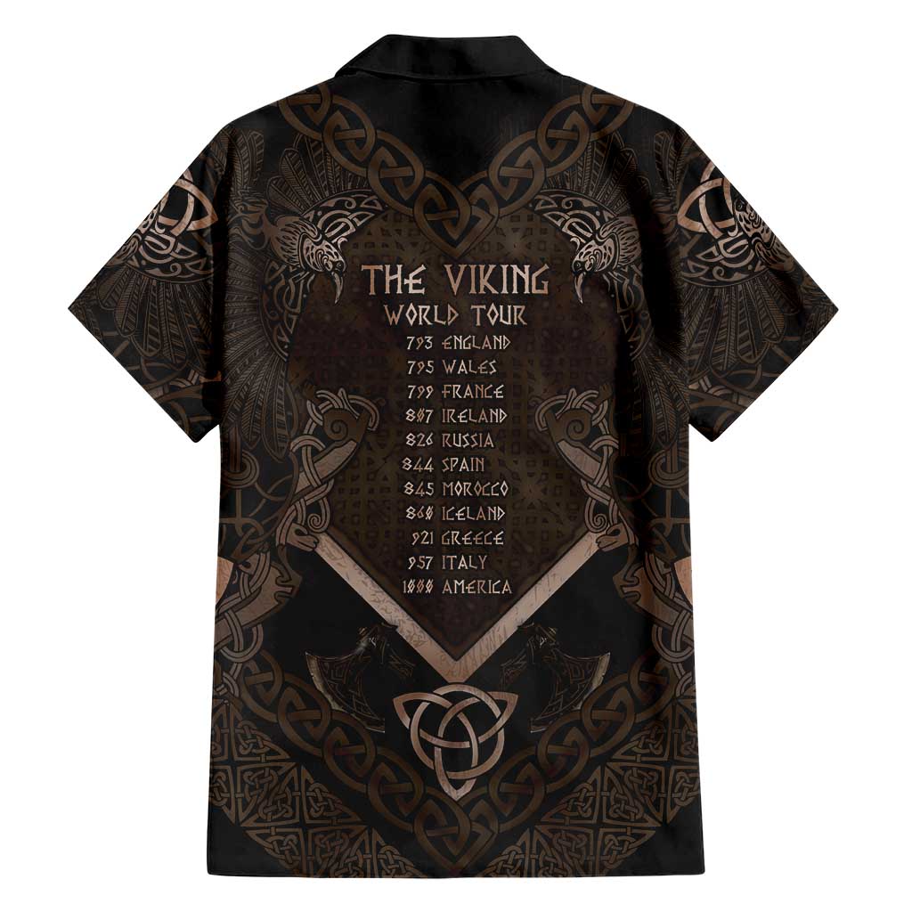 The Viking World Tour Family Matching Off Shoulder Short Dress and Hawaiian Shirt Ancient Celtic Knot Patterns - Wonder Print Shop