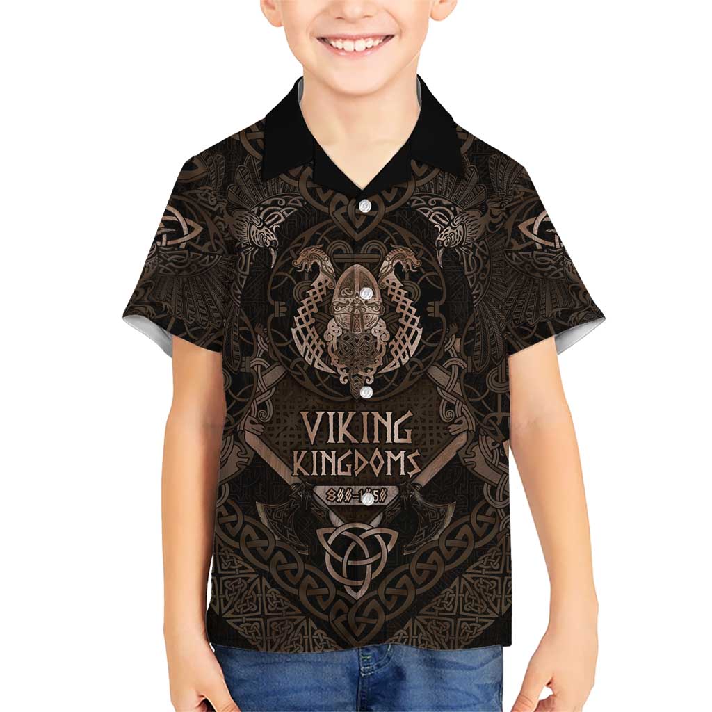 The Viking World Tour Family Matching Off Shoulder Short Dress and Hawaiian Shirt Ancient Celtic Knot Patterns - Wonder Print Shop