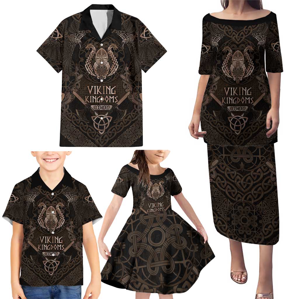 The Viking World Tour Family Matching Puletasi and Hawaiian Shirt Ancient Celtic Knot Patterns - Wonder Print Shop