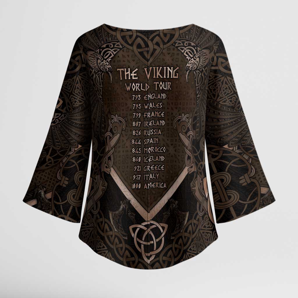 The Viking World Tour Kimono Sleeve Blouse Ancient Celtic Knot Patterns - Wonder Print Shop