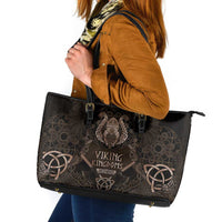 The Viking World Tour Leather Tote Bag Ancient Celtic Knot Patterns - Wonder Print Shop