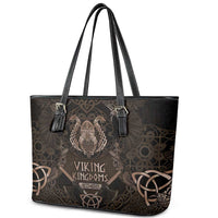 The Viking World Tour Leather Tote Bag Ancient Celtic Knot Patterns - Wonder Print Shop