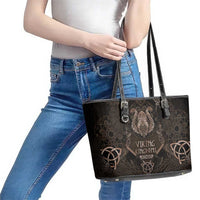 The Viking World Tour Leather Tote Bag Ancient Celtic Knot Patterns - Wonder Print Shop