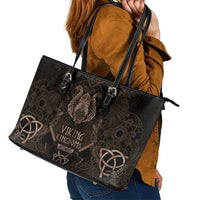 The Viking World Tour Leather Tote Bag Ancient Celtic Knot Patterns - Wonder Print Shop