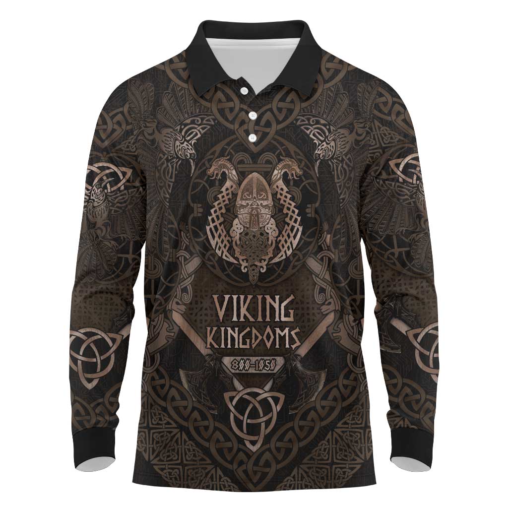The Viking World Tour Long Sleeve Polo Shirt Ancient Celtic Knot Patterns - Wonder Print Shop