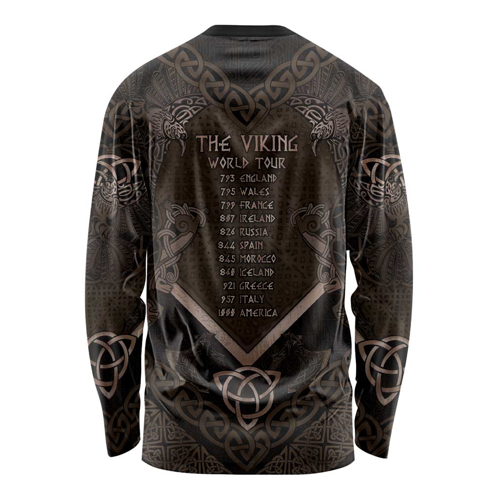 The Viking World Tour Long Sleeve Shirt Ancient Celtic Knot Patterns - Wonder Print Shop
