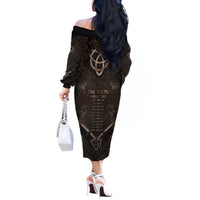 The Viking World Tour Off The Shoulder Long Sleeve Dress Ancient Celtic Knot Patterns - Wonder Print Shop