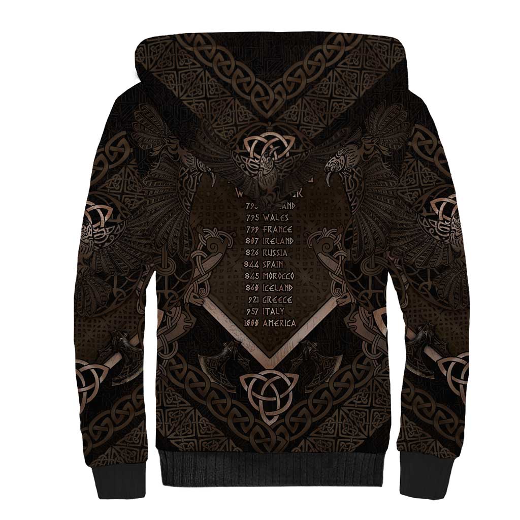 The Viking World Tour Sherpa Hoodie Ancient Celtic Knot Patterns - Wonder Print Shop