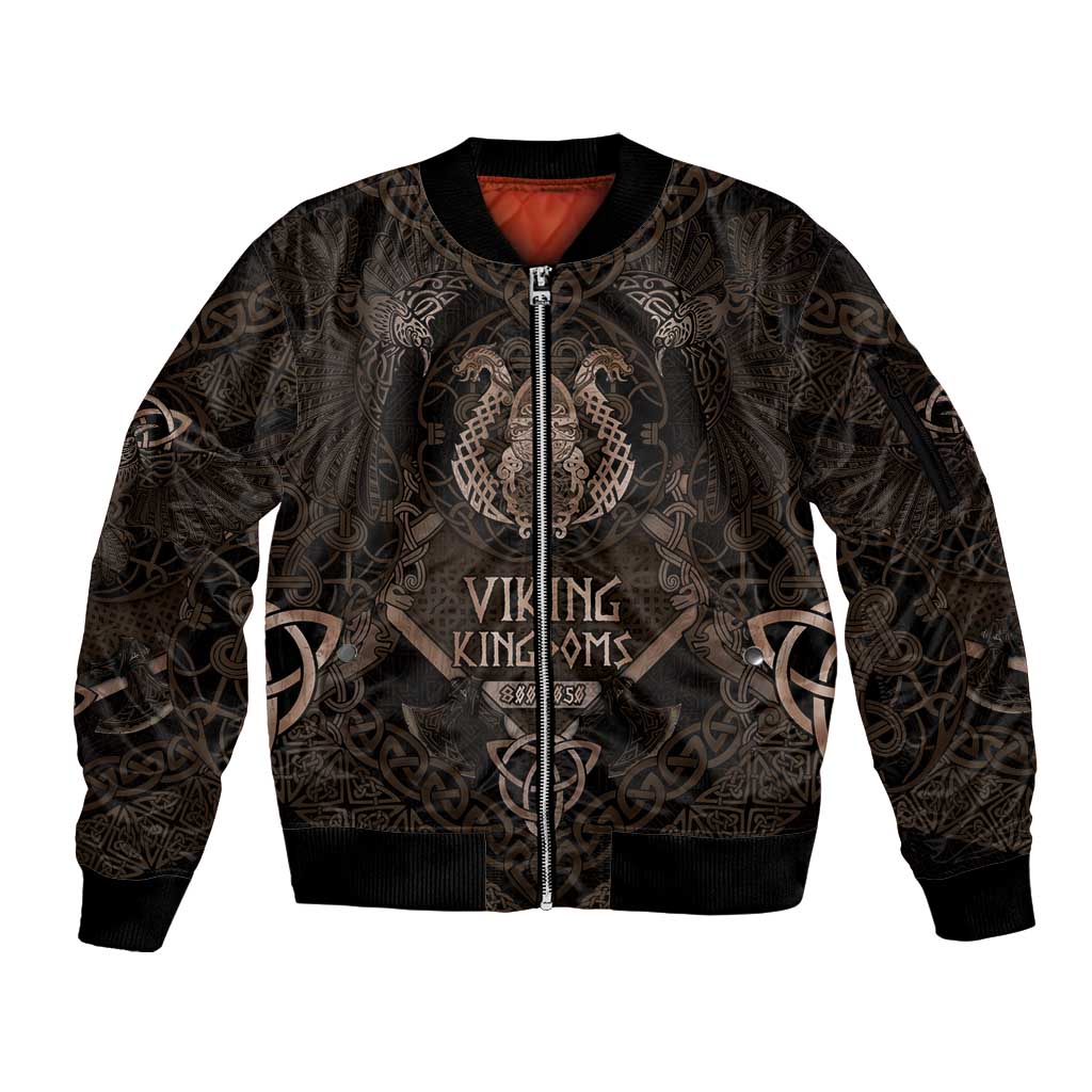 The Viking World Tour Sleeve Zip Bomber Jacket Ancient Celtic Knot Patterns - Wonder Print Shop