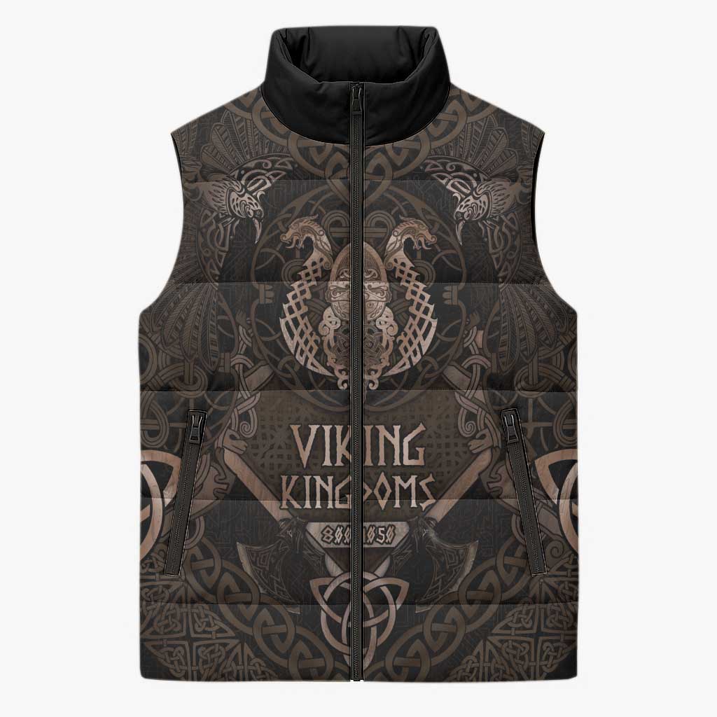 The Viking World Tour Sleeveless Puffer Jacket Ancient Celtic Knot Patterns - Wonder Print Shop