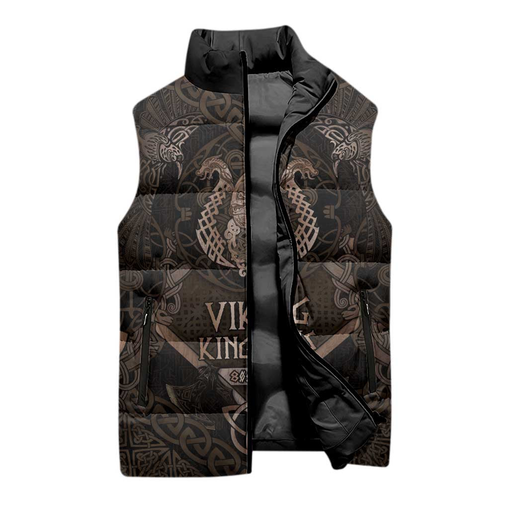 The Viking World Tour Sleeveless Puffer Jacket Ancient Celtic Knot Patterns - Wonder Print Shop