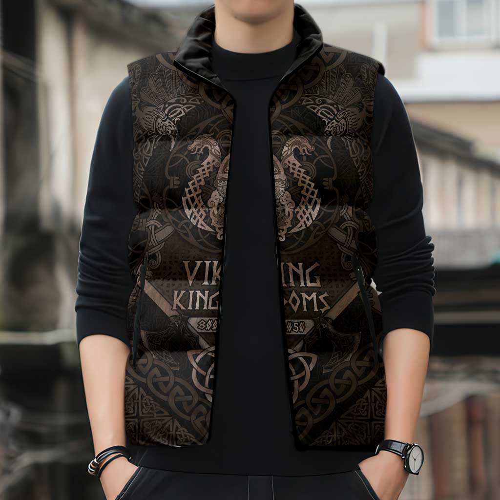 The Viking World Tour Sleeveless Puffer Jacket Ancient Celtic Knot Patterns - Wonder Print Shop