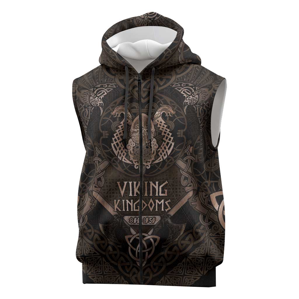 The Viking World Tour Sleeveless Zip Hoodie Ancient Celtic Knot Patterns - Wonder Print Shop