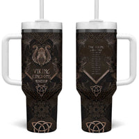 The Viking World Tour Tumbler With Handle Ancient Celtic Knot Patterns - Wonder Print Shop
