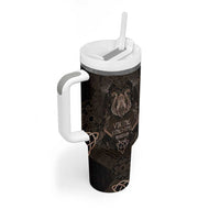 The Viking World Tour Tumbler With Handle Ancient Celtic Knot Patterns - Wonder Print Shop
