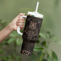 The Viking World Tour Tumbler With Handle Ancient Celtic Knot Patterns - Wonder Print Shop