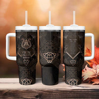 The Viking World Tour Tumbler With Handle Ancient Celtic Knot Patterns - Wonder Print Shop
