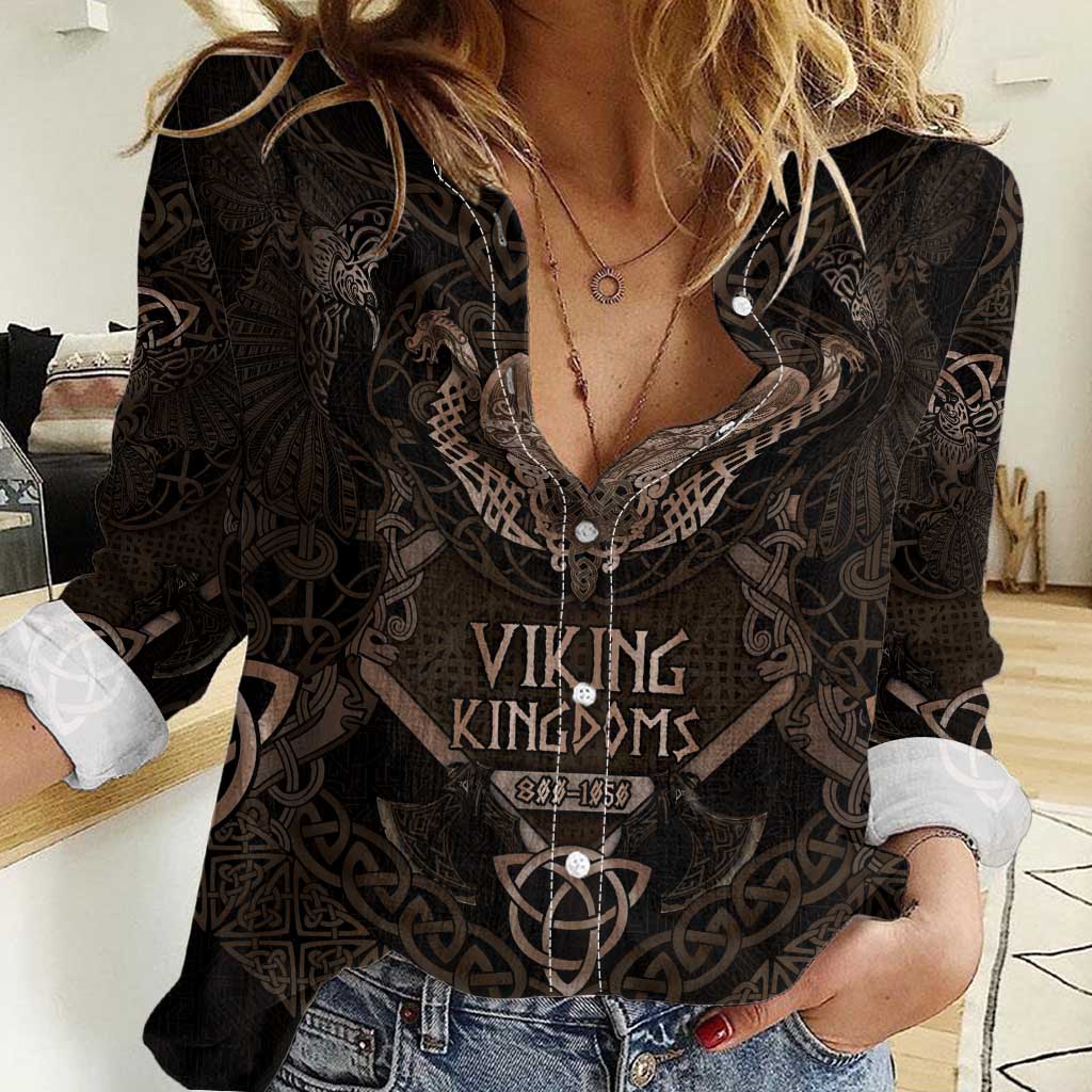 The Viking World Tour Women Casual Shirt Ancient Celtic Knot Patterns - Wonder Print Shop