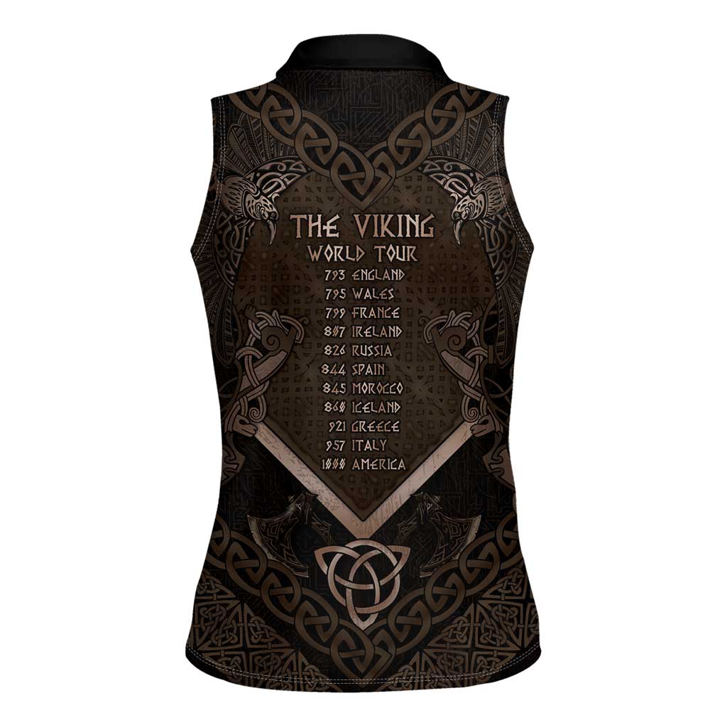 The Viking World Tour Women Sleeveless Polo Shirt Ancient Celtic Knot Patterns - Wonder Print Shop