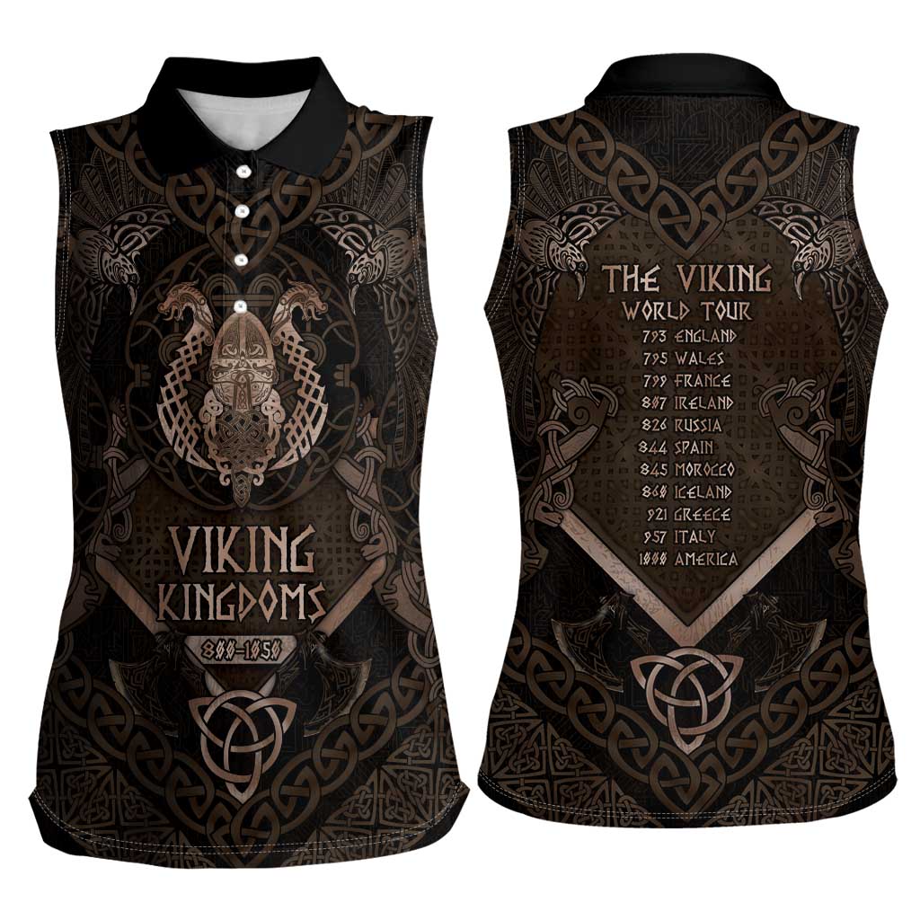 The Viking World Tour Women Sleeveless Polo Shirt Ancient Celtic Knot Patterns - Wonder Print Shop