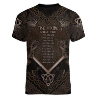 The Viking World Tour Women V-Neck T-Shirt Ancient Celtic Knot Patterns - Wonder Print Shop