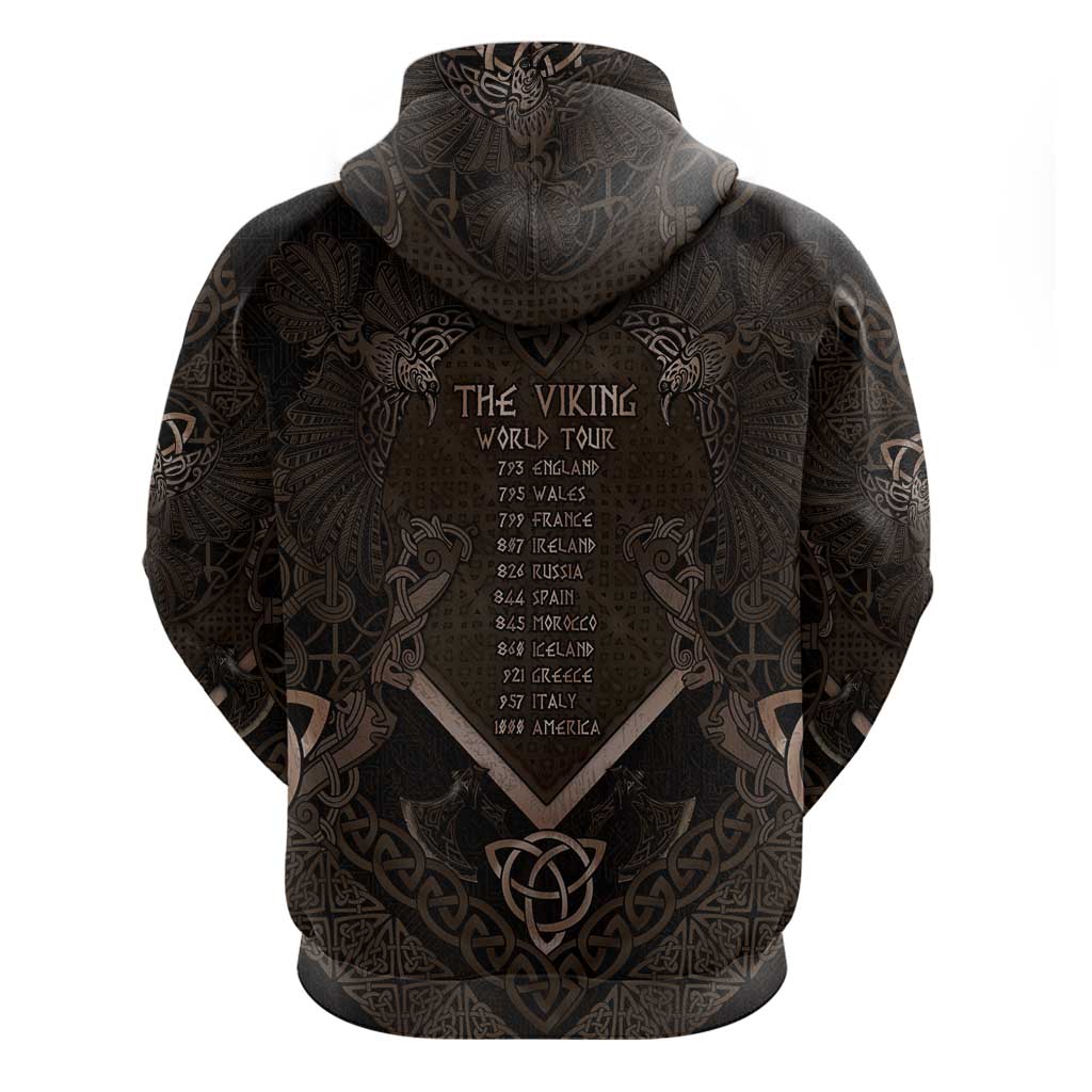 The Viking World Tour Zip Hoodie Ancient Celtic Knot Patterns - Wonder Print Shop