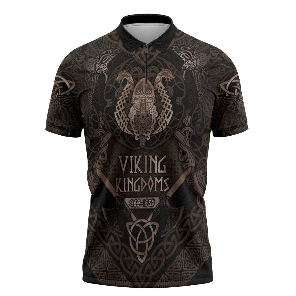 The Viking World Tour Zipper Polo Shirt Ancient Celtic Knot Patterns - Wonder Print Shop