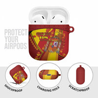 Custom Spain Football AirPods Case Traditional Spanish Carnation Floral Patriotic Motif