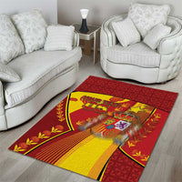 Custom Spain Football Area Rug Traditional Spanish Carnation Floral Patriotic Motif