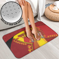 Custom Spain Football Bathroom Set Traditional Spanish Carnation Floral Patriotic Motif
