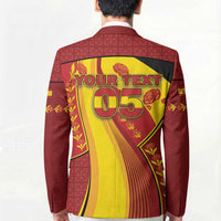 Custom Spain Football Blazer Traditional Spanish Carnation Floral Patriotic Motif