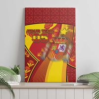 Custom Spain Football Canvas Wall Art Traditional Spanish Carnation Floral Patriotic Motif