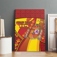 Custom Spain Football Canvas Wall Art Traditional Spanish Carnation Floral Patriotic Motif