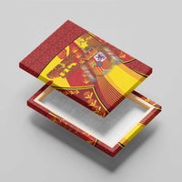 Custom Spain Football Canvas Wall Art Traditional Spanish Carnation Floral Patriotic Motif