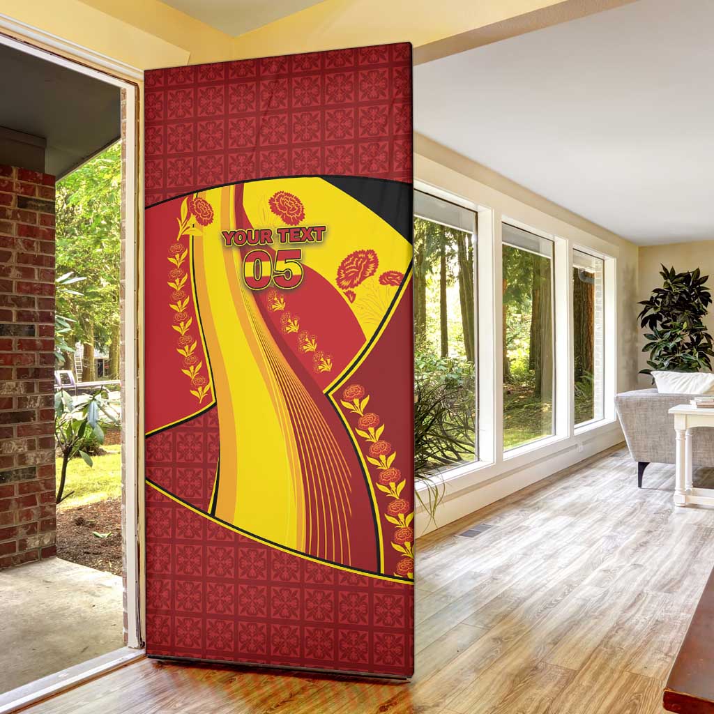 Custom Spain Football Door Cover Traditional Spanish Carnation Floral Patriotic Motif