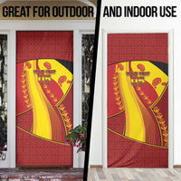 Custom Spain Football Door Cover Traditional Spanish Carnation Floral Patriotic Motif