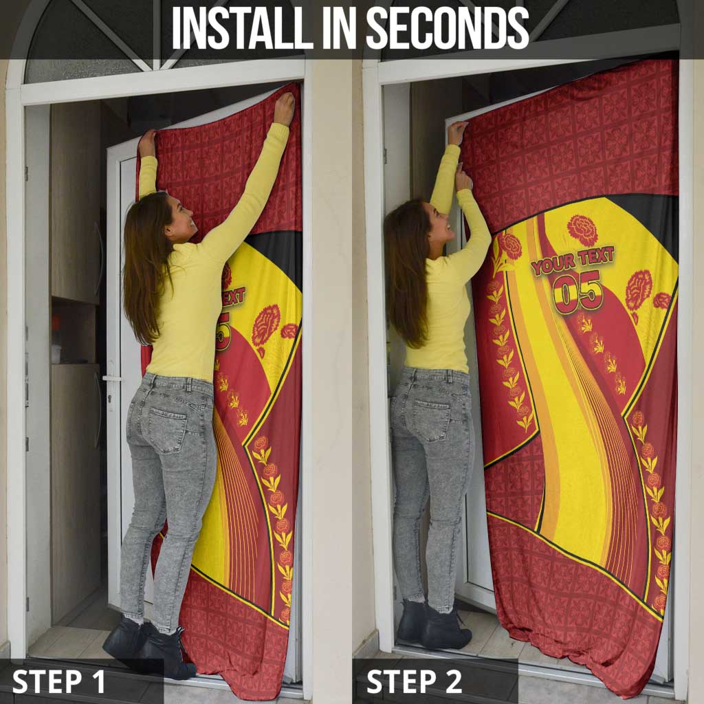 Custom Spain Football Door Cover Traditional Spanish Carnation Floral Patriotic Motif