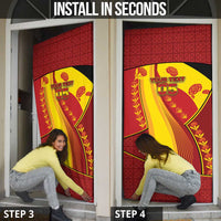 Custom Spain Football Door Cover Traditional Spanish Carnation Floral Patriotic Motif