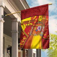 Custom Spain Football Garden Flag Traditional Spanish Carnation Floral Patriotic Motif