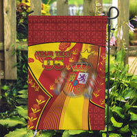 Custom Spain Football Garden Flag Traditional Spanish Carnation Floral Patriotic Motif