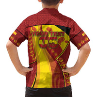 Custom Spain Football Hawaiian Shirt Traditional Spanish Carnation Floral Patriotic Motif