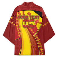 Custom Spain Football Kimono Traditional Spanish Carnation Floral Patriotic Motif