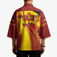Custom Spain Football Kimono Traditional Spanish Carnation Floral Patriotic Motif