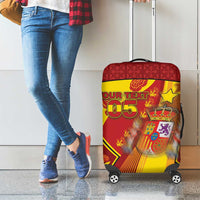 Custom Spain Football Luggage Cover Traditional Spanish Carnation Floral Patriotic Motif