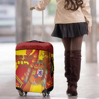 Custom Spain Football Luggage Cover Traditional Spanish Carnation Floral Patriotic Motif