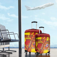 Custom Spain Football Luggage Cover Traditional Spanish Carnation Floral Patriotic Motif