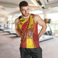 Custom Spain Football Men Tank Top Traditional Spanish Carnation Floral Patriotic Motif