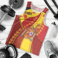 Custom Spain Football Men Tank Top Traditional Spanish Carnation Floral Patriotic Motif