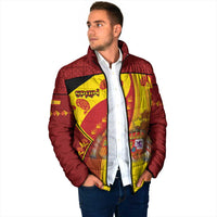 Custom Spain Football Padded Jacket Traditional Spanish Carnation Floral Patriotic Motif